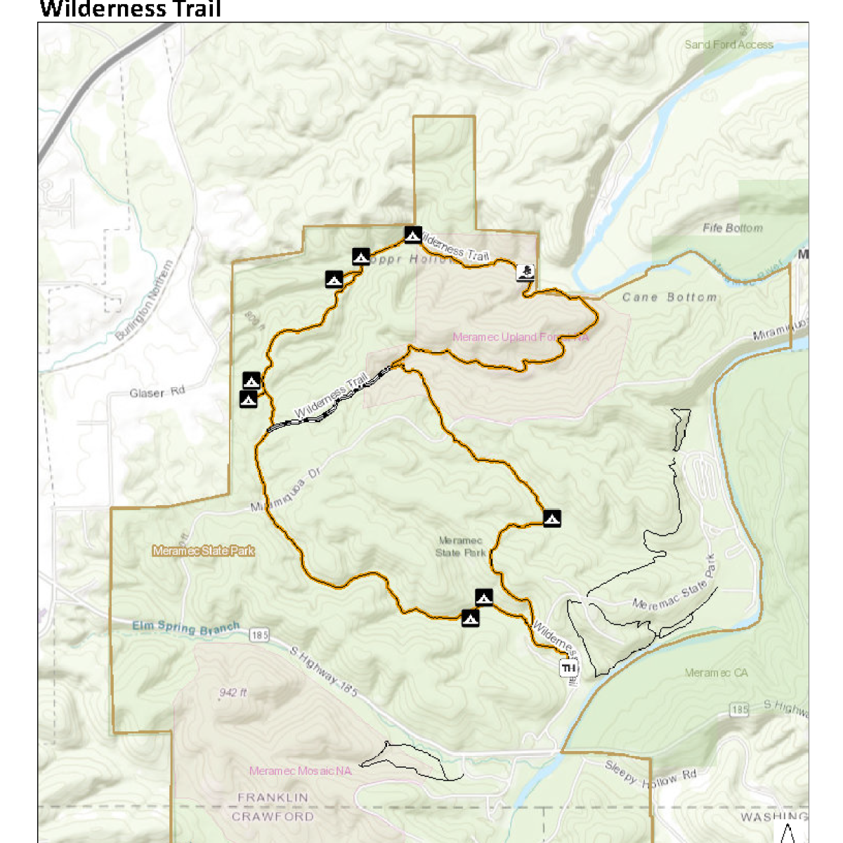 Hill Hiking Trails in Sullivan MO Meramec State Park