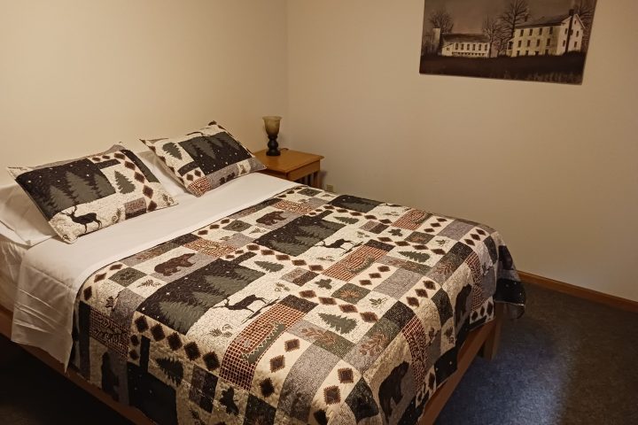 a double bed in a bedroom